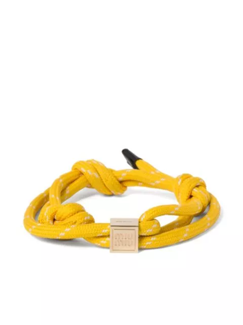 Affordable Miu Miu logo-engraved cord bracelet Women 0120