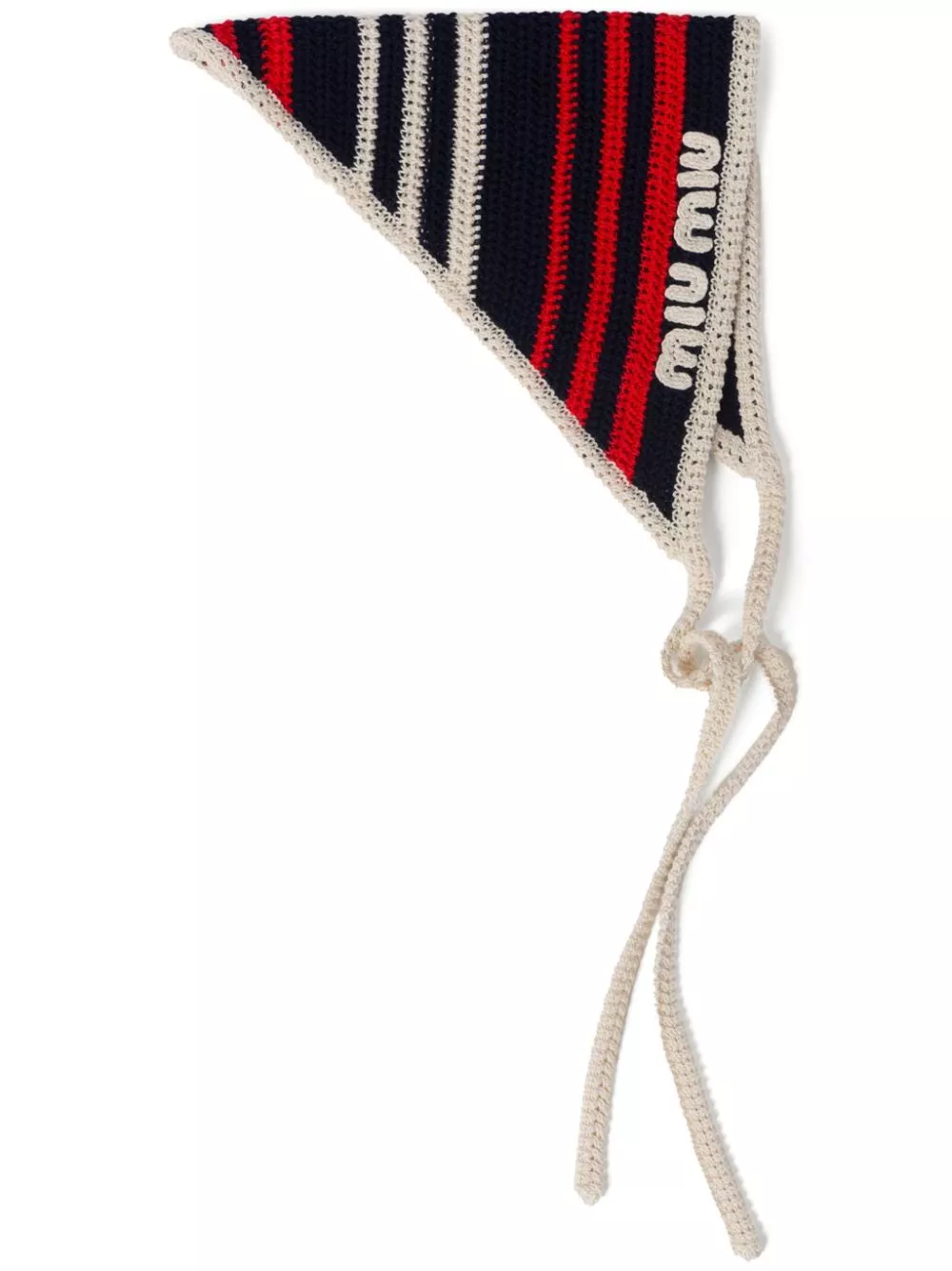 Fake Miu Miu striped crochet bandana Women 0126