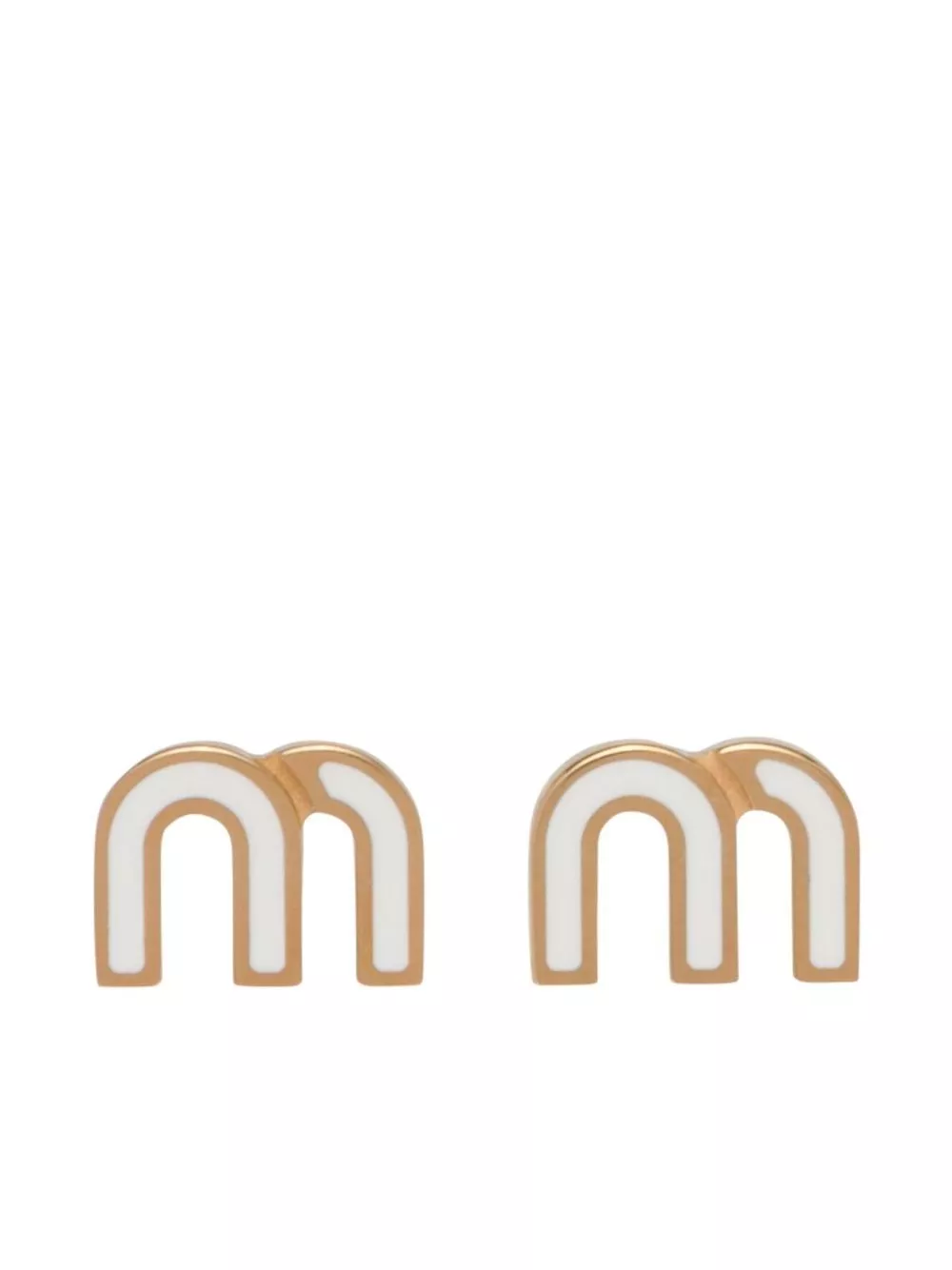 Fake Miu Miu logo-plaque stud earrings Women 0120