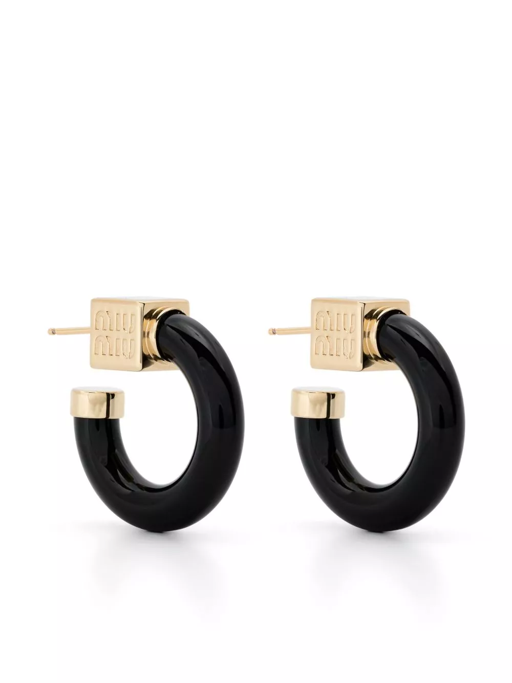 Rep Miu Miu logo-charm half-hoop earrings Women 0120