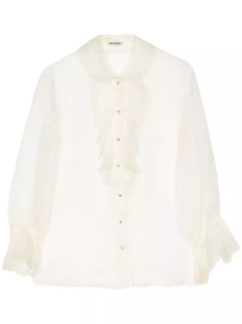 Cheap Miu Miu broderie anglaise silk shirt Women 0122