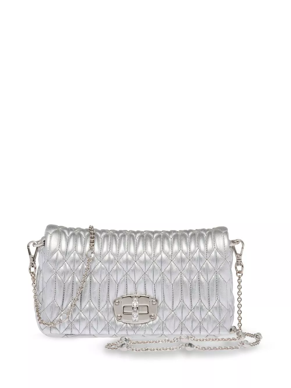 Affordable Miu Miu matelasse embellished shoulder bag Women 0125