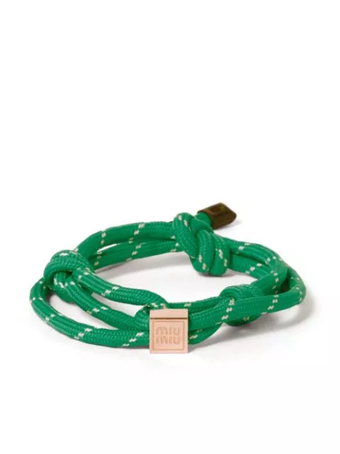 Miu Miu logo-charm rope bracelet Women 0116