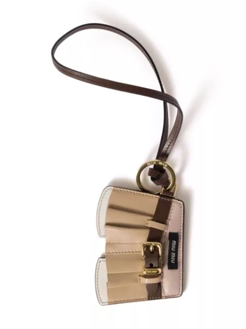 Rep Miu Miu leather trick keychain Women 0128