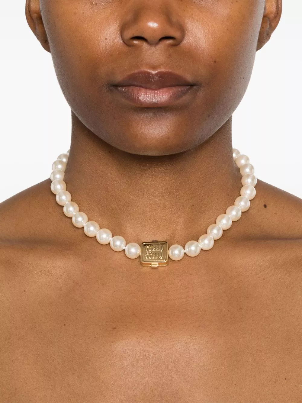 Affordable Miu Miu faux-pearl necklace Women 0116