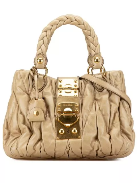 Miu Miu 2001 Lambskin Matelasse Coffer satchel Women 0113