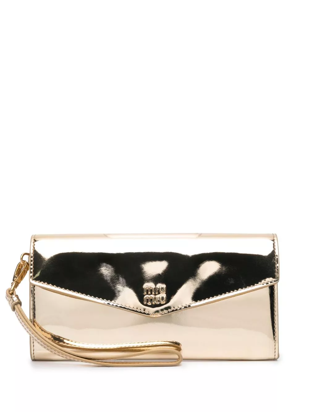 Fake Miu Miu logo-embossed patent leather purse Women 0128