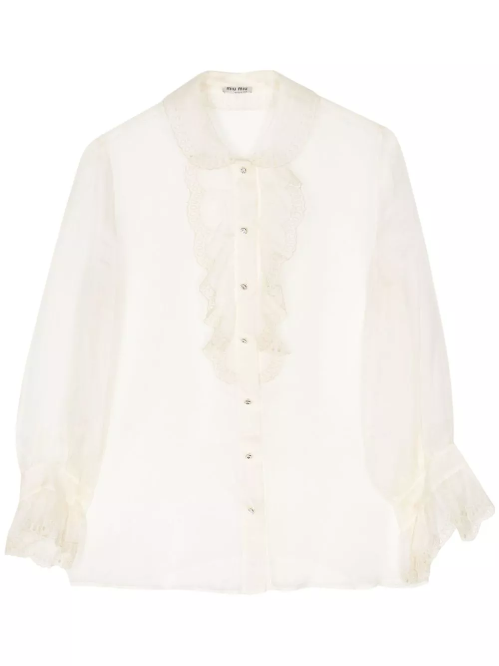 Cheap Miu Miu broderie anglaise silk shirt Women 0122