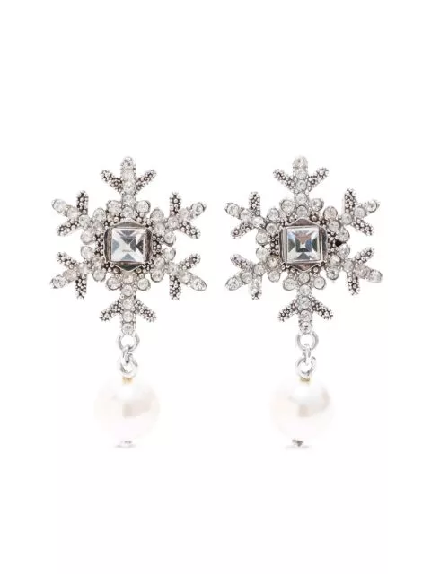 Fake Miu Miu Snow rhinestone-embellished earrings Women 0120