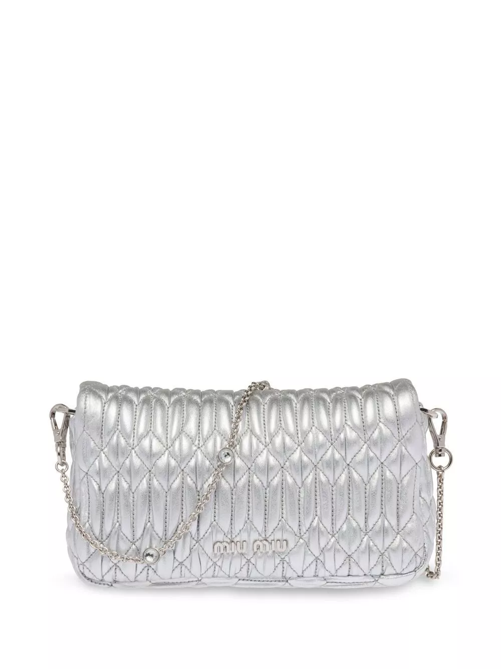 Affordable Miu Miu matelasse embellished shoulder bag Women 0125