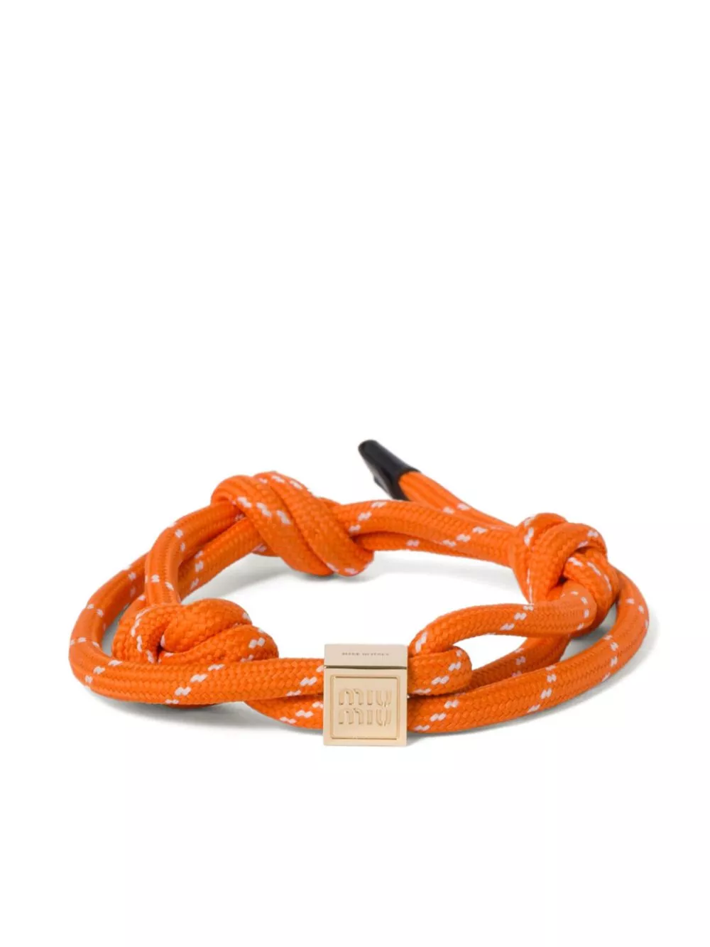 Fake Miu Miu logo-charm rope bracelet Women 0123