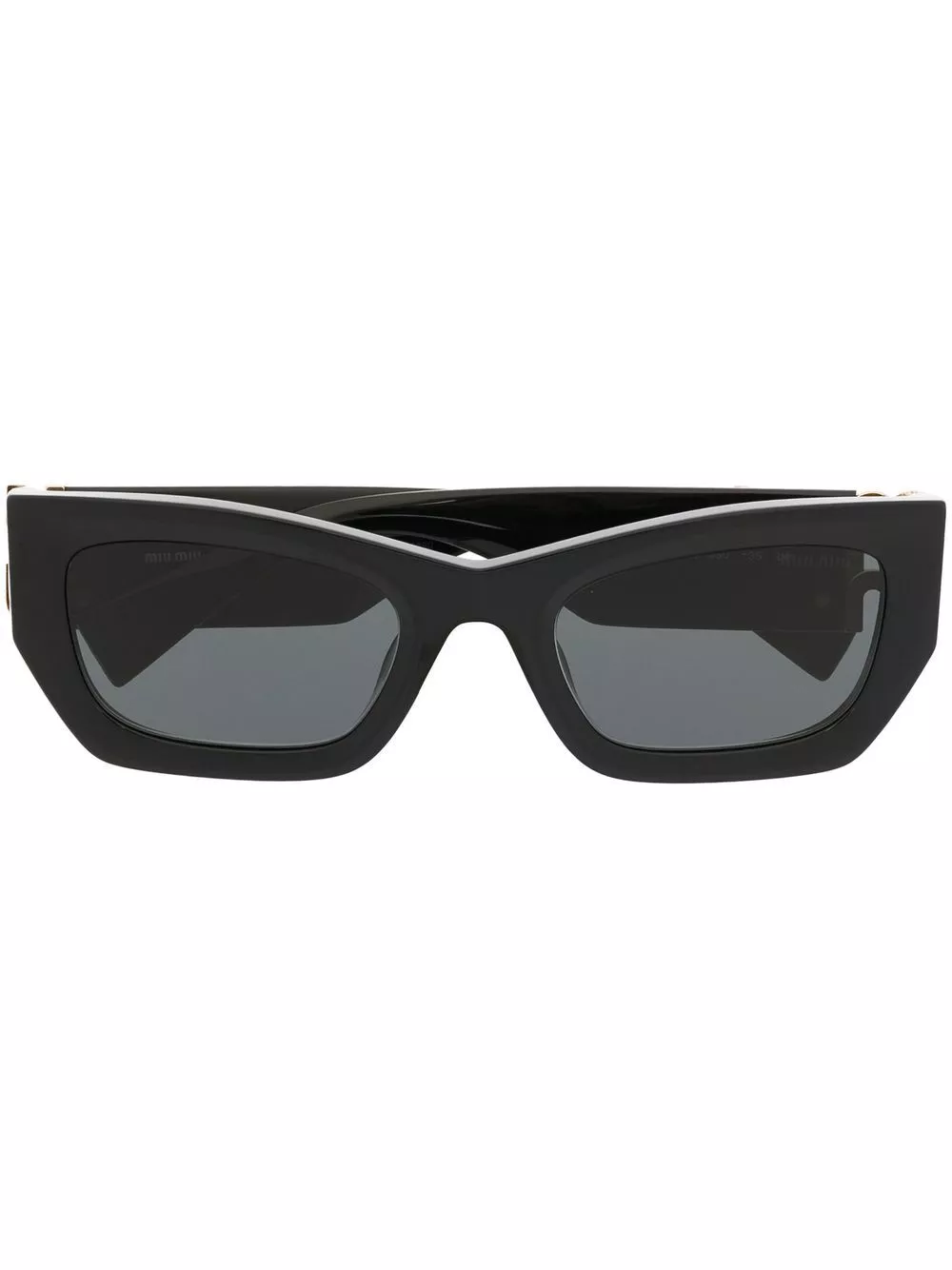 Rep Miu Miu Eyewear logo-plaque rectangular sunglasses Men 0119