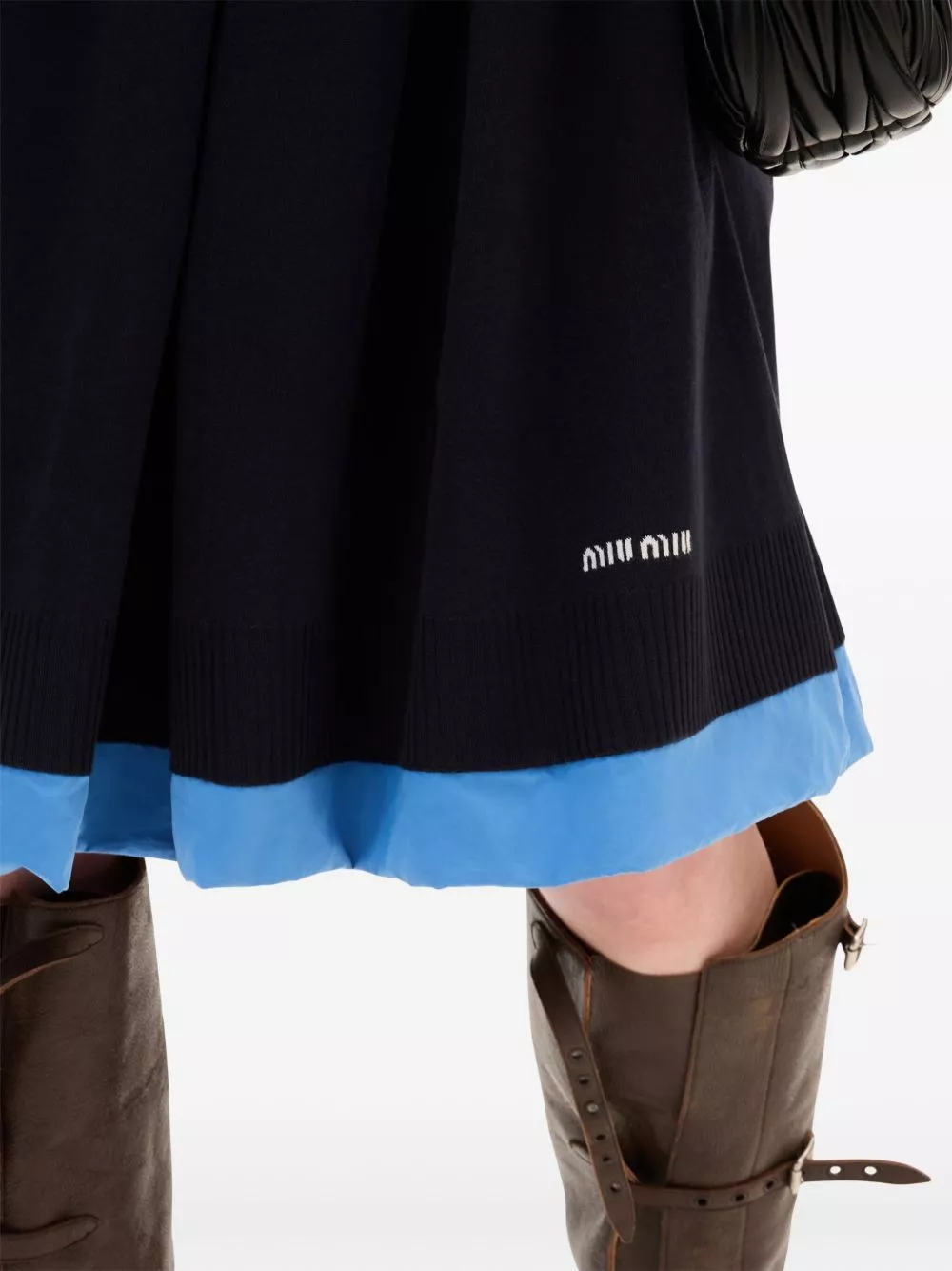 Rep Miu Miu jacquard logo poplin knit skirt Women 0129