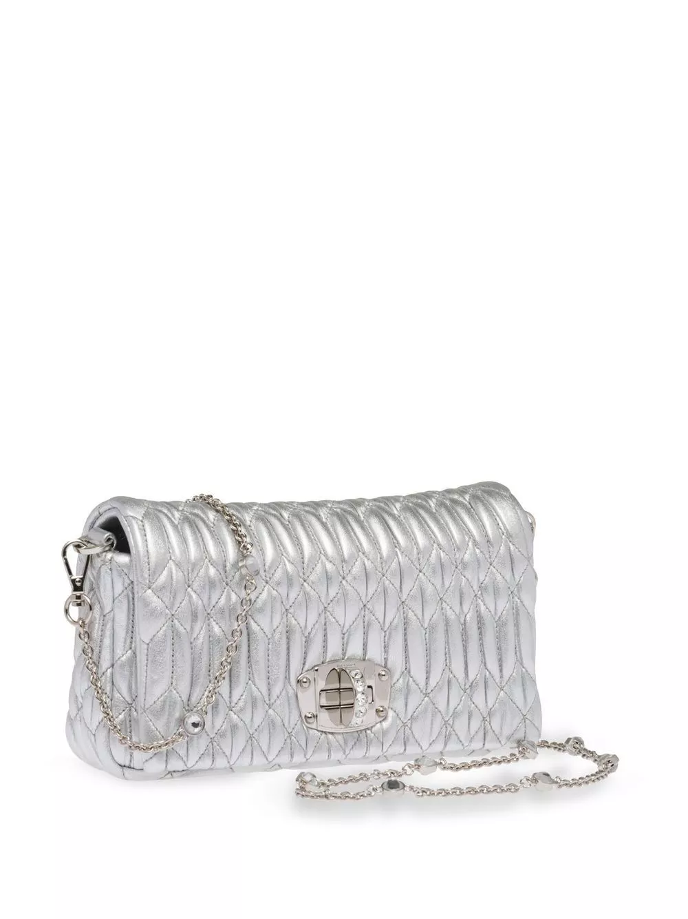 Affordable Miu Miu matelasse embellished shoulder bag Women 0125