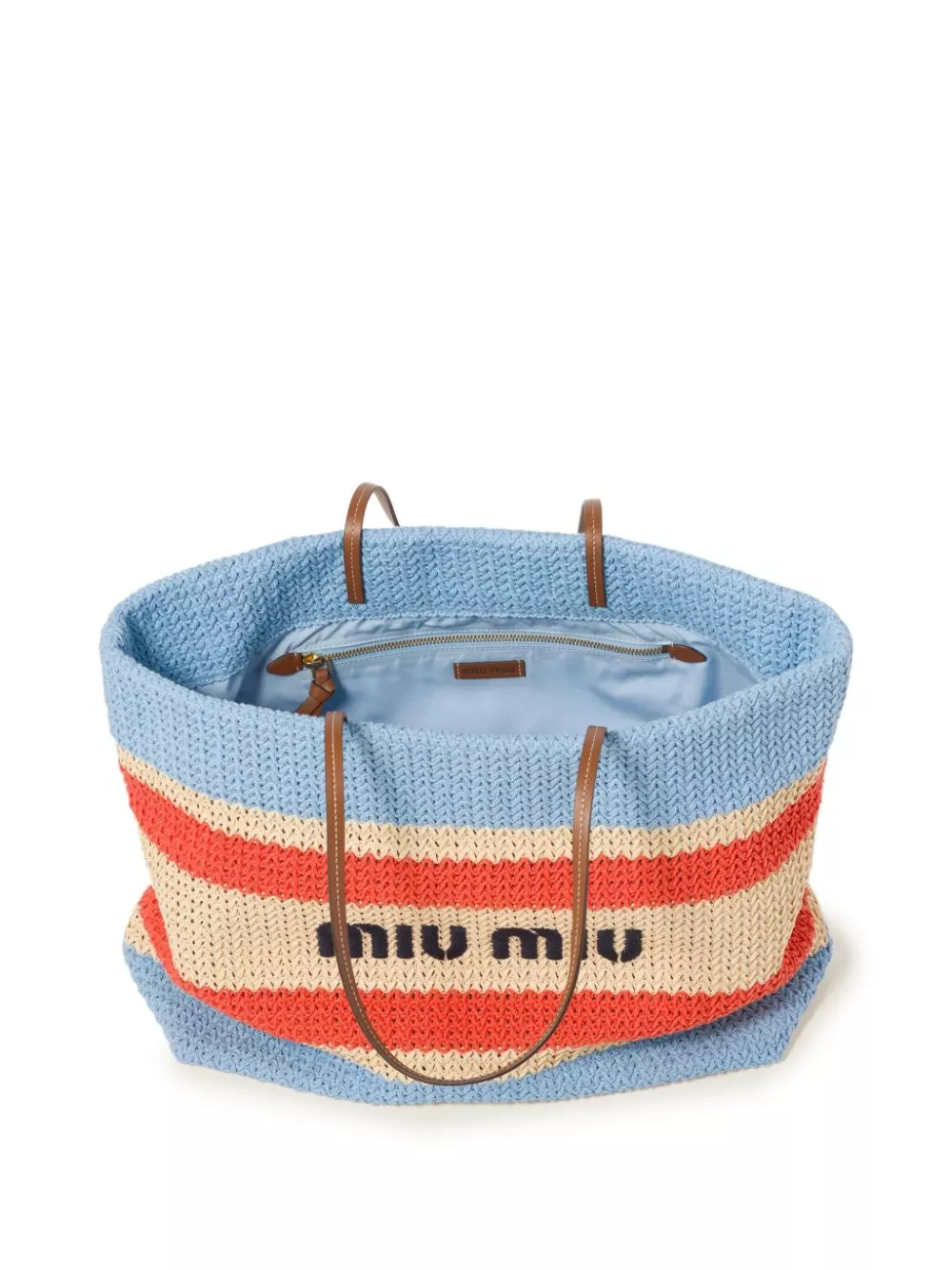 Rep Miu Miu striped woven tote bag Women 0113