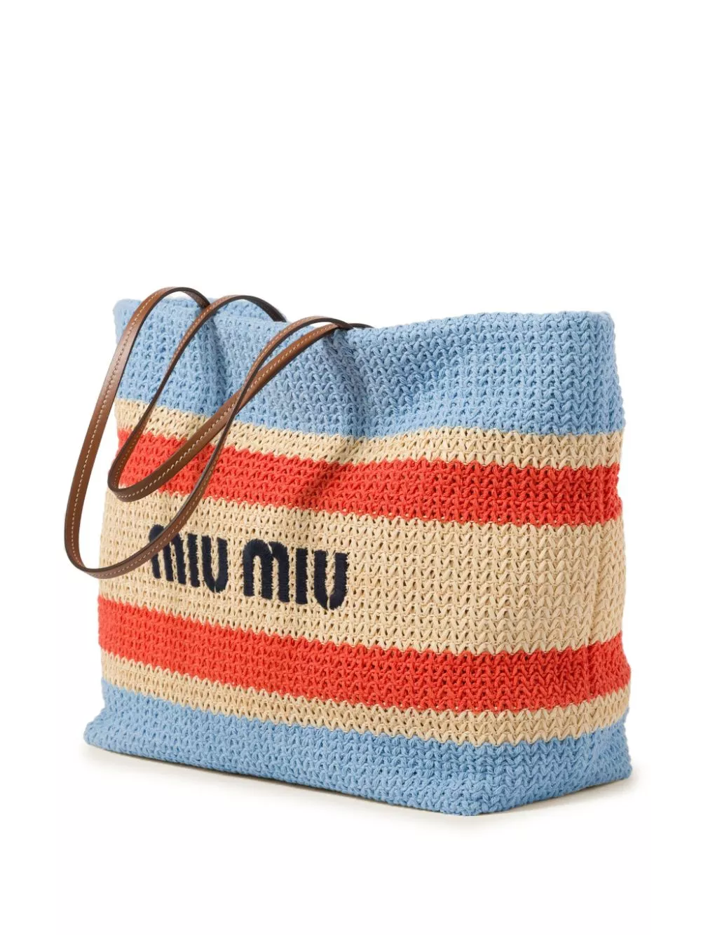 Rep Miu Miu striped woven tote bag Women 0113