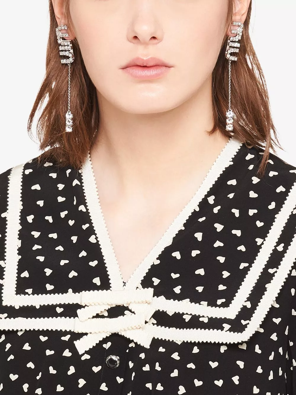 Cheap Miu Miu crystal-embellished pendant earrings Women 0131