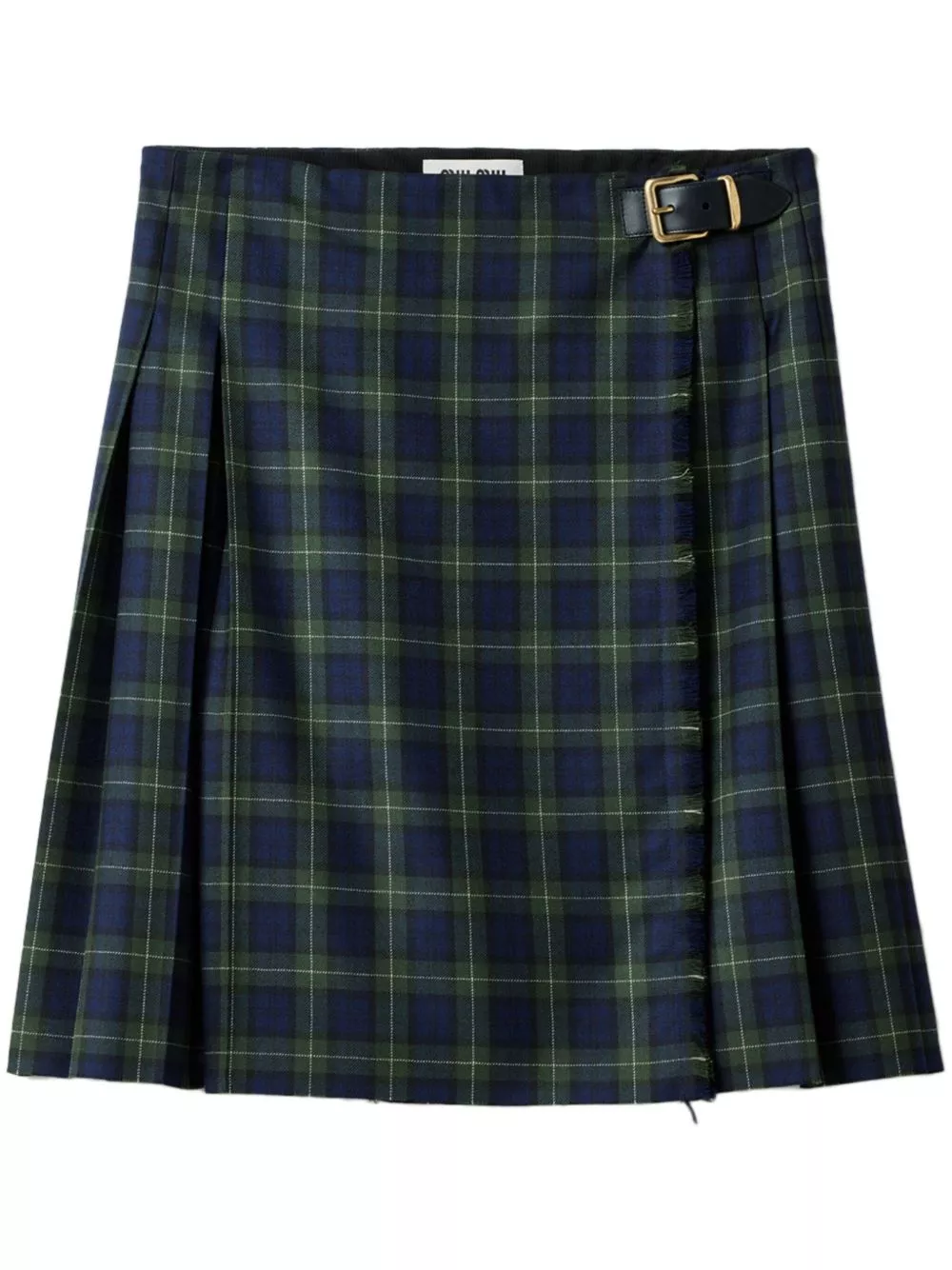 Fake Miu Miu pleated tartan skirt Women 0130