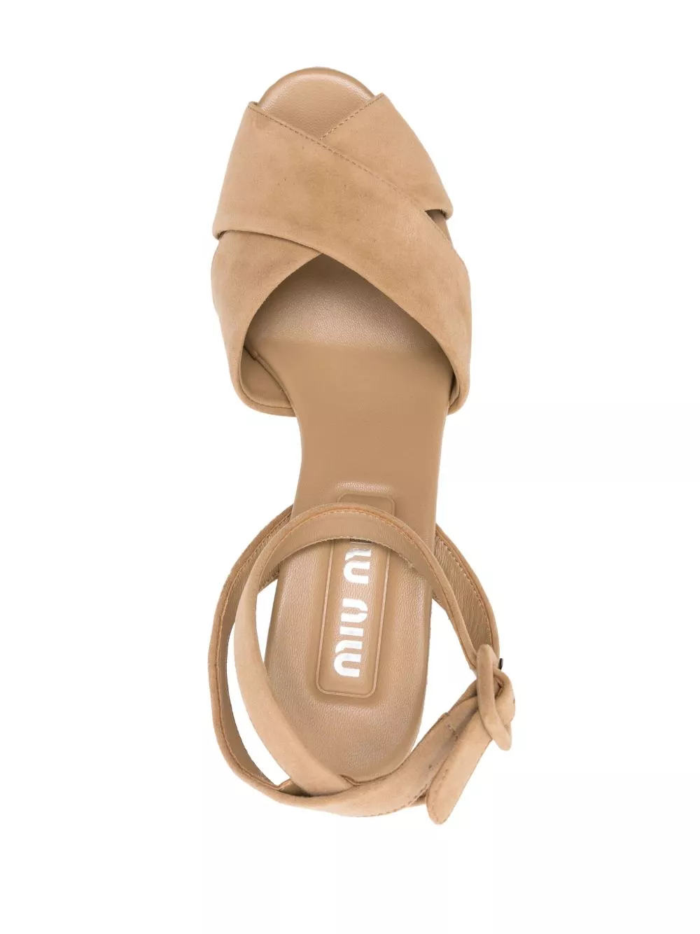 Affordable Miu Miu crossover suede platform sandals Women 0124