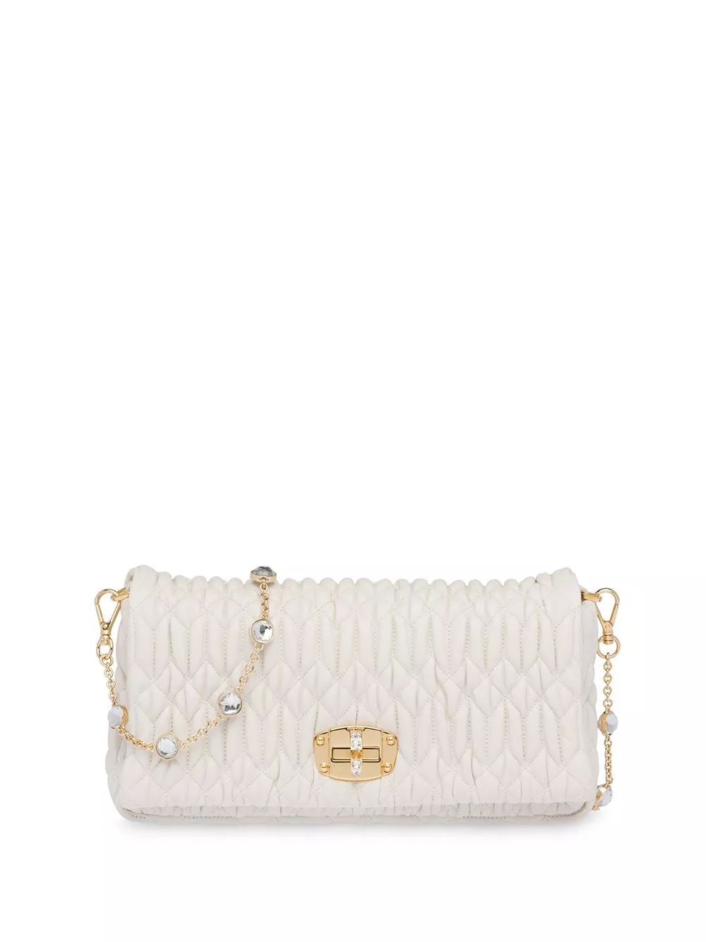 Rep Miu Miu Miu crystal matelasse shoulder bag Women 0125