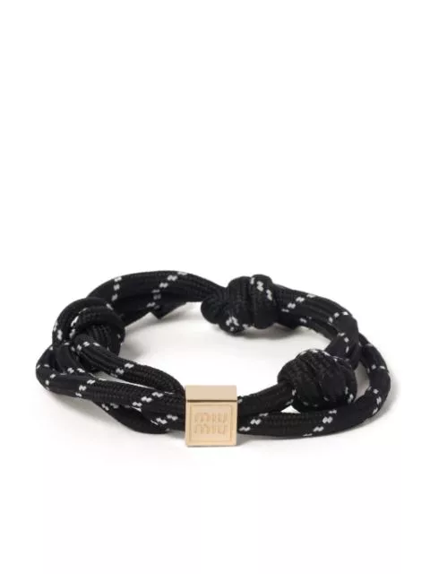 Rep Miu Miu logo-charm rope bracelet Women 0123