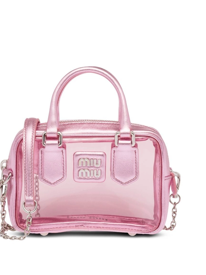 Cheap Miu metallic-effect Women transparent mini Miu bag 0216