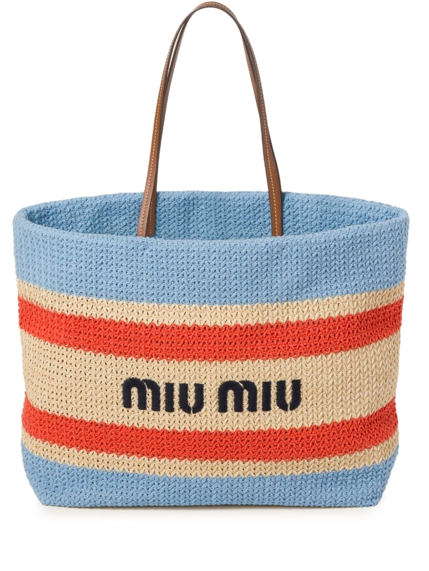 Rep woven Women tote Miu Miu bag striped 0209