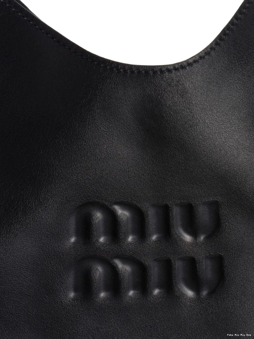 Fake logo-debossed tote Miu bag Miu leather Women 0214