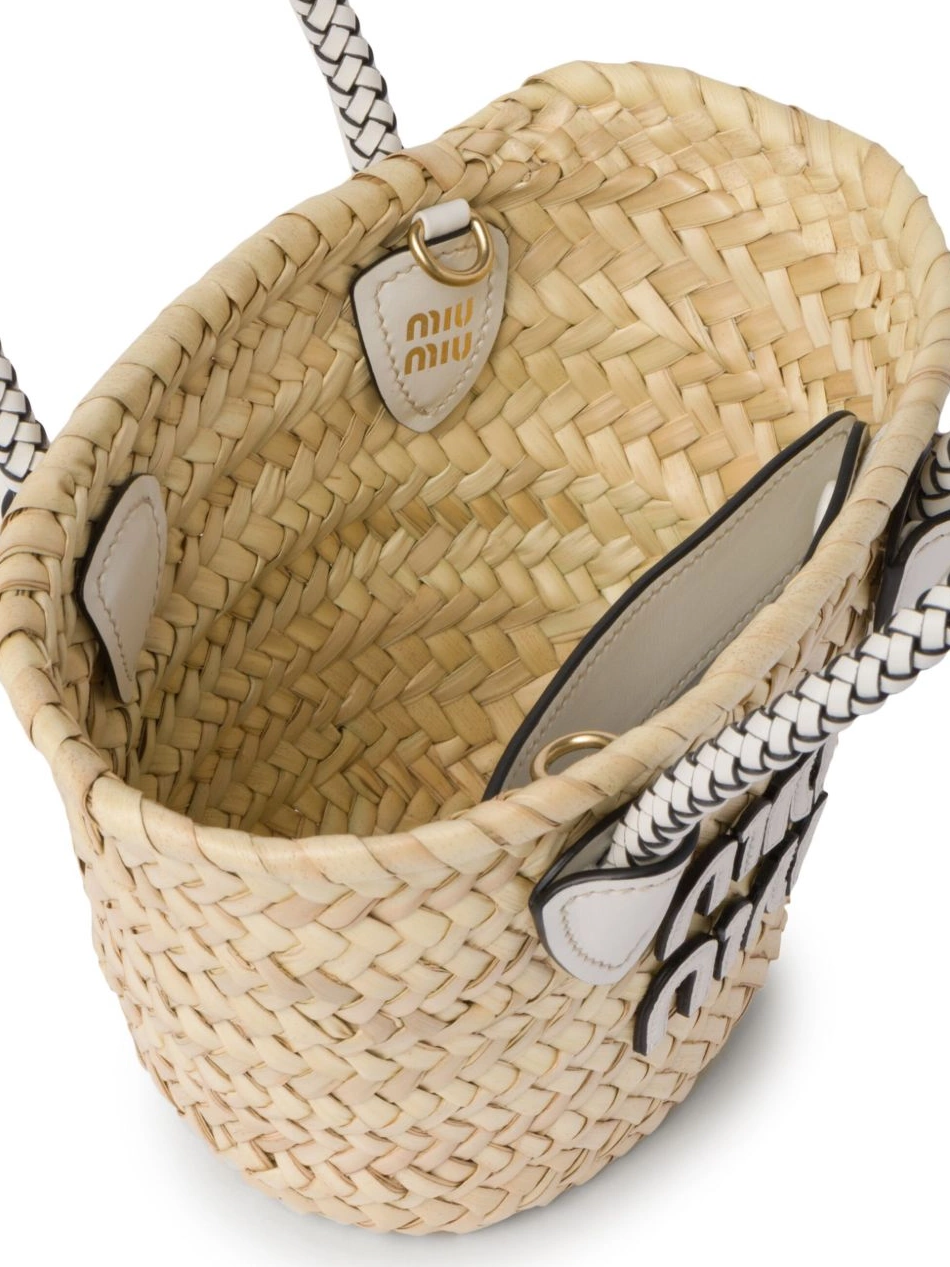 Cheap bag Miu raffia woven Miu Women tote basket 0212