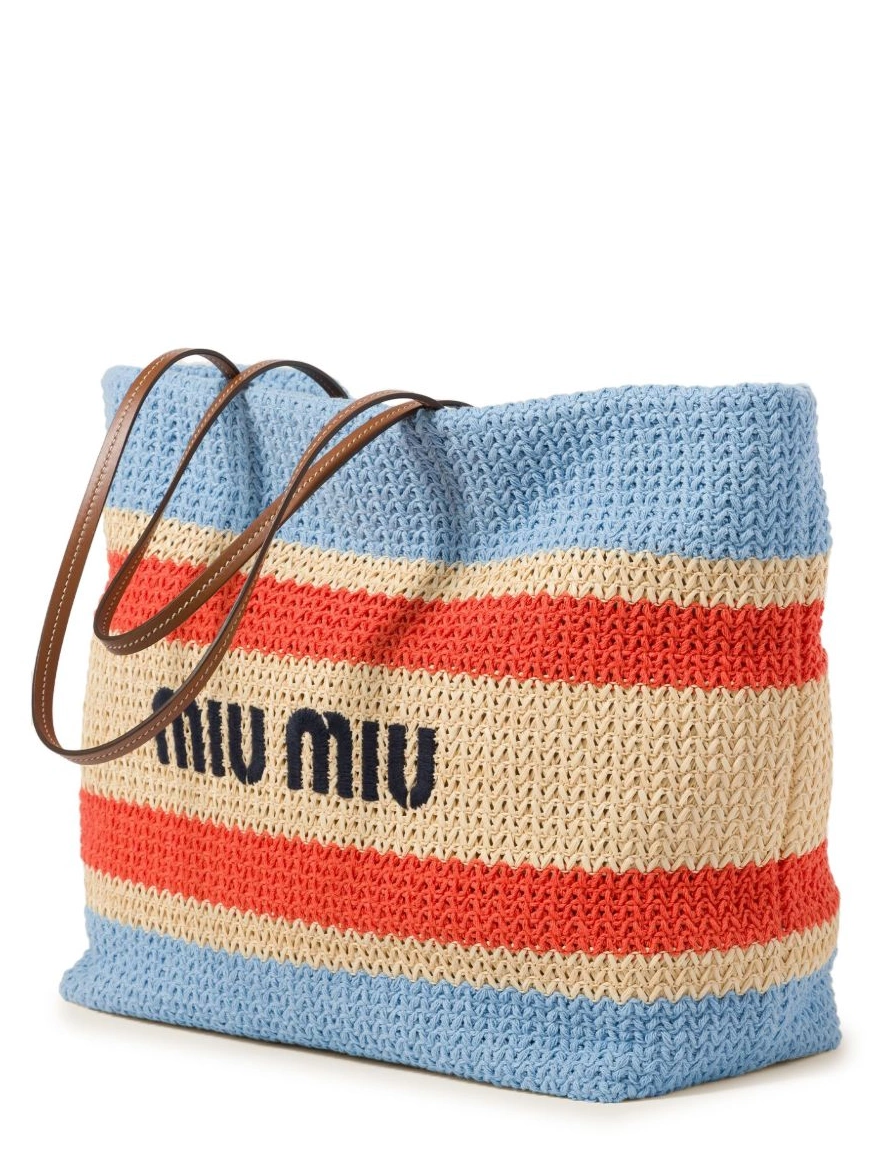 Rep woven Women tote Miu Miu bag striped 0209