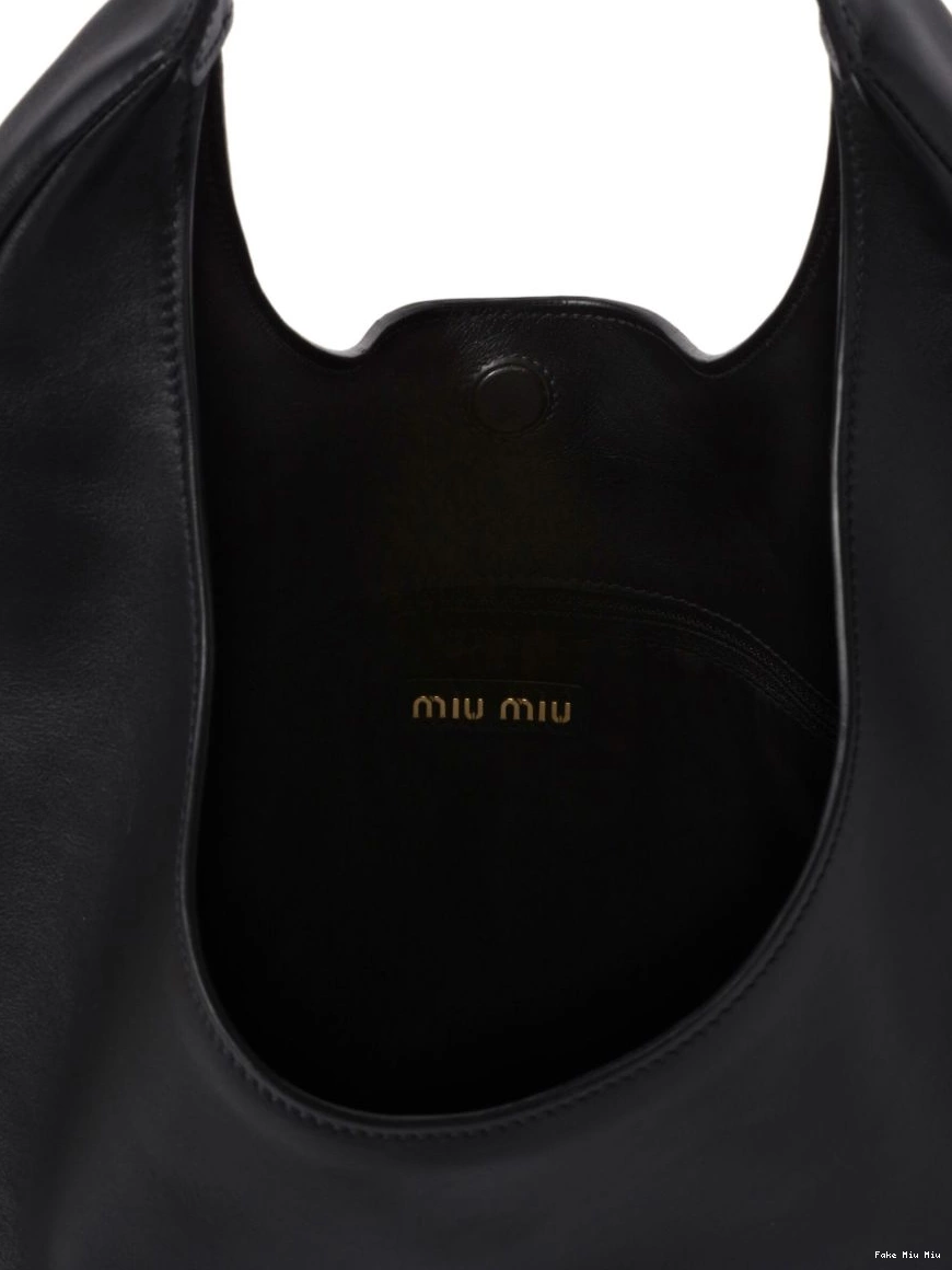 Cheap logo-debossed Miu Miu bag leather tote Women 0223