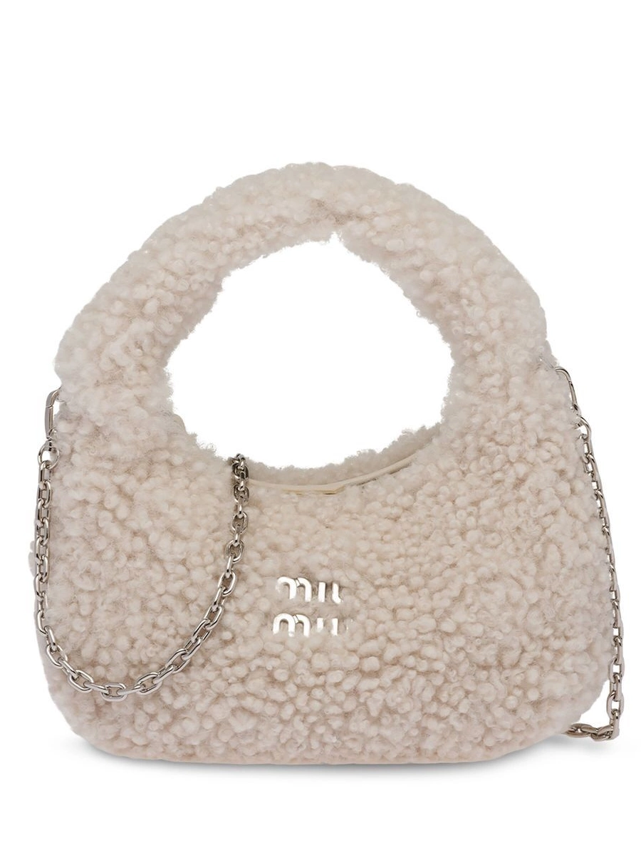 Fake mini shearling Women shoulder bag Miu Miu Wander 0216