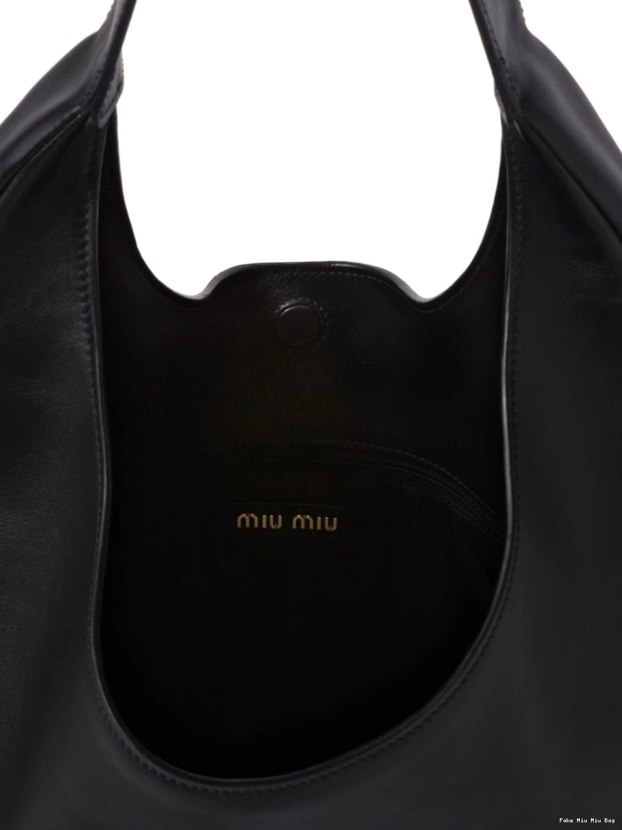 Fake logo-debossed tote Miu bag Miu leather Women 0214