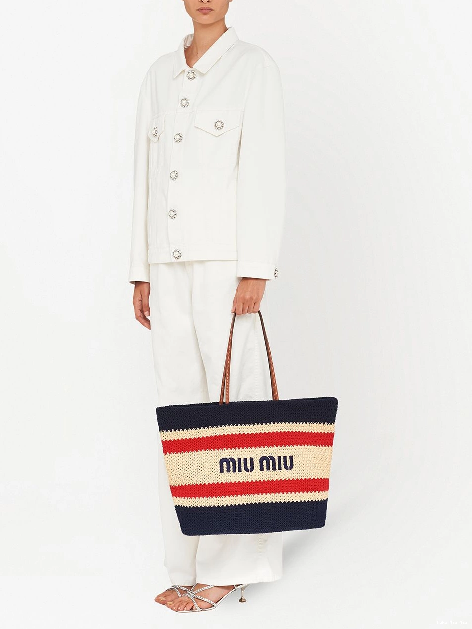 Fake Women logo-print tote Miu bag Miu 0218