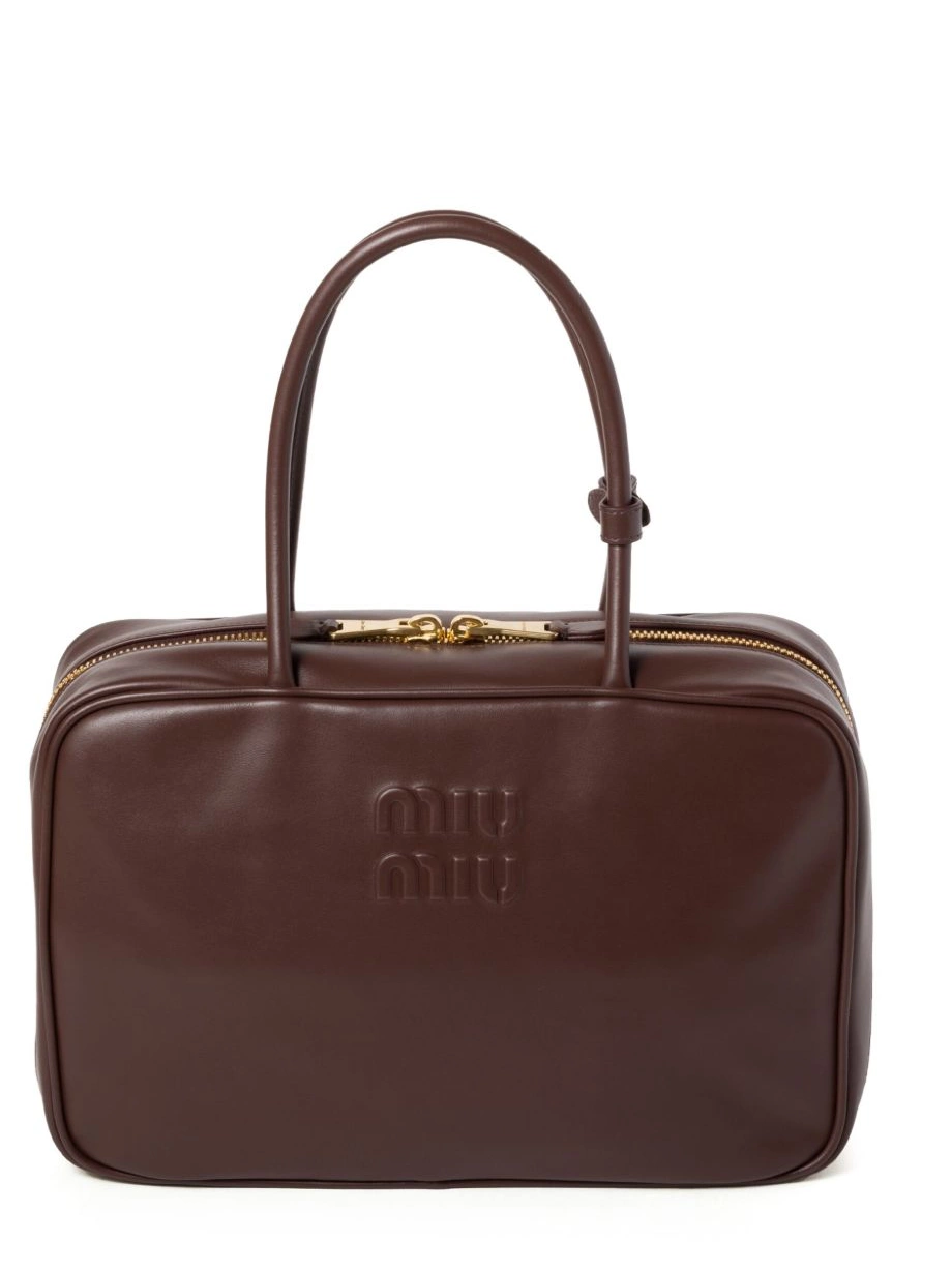 Fake Miu bag logo-debossed Women leather Miu Beau 0214