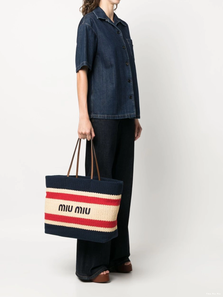 Fake Women logo-print tote Miu bag Miu 0218