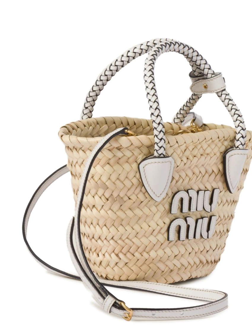 Cheap bag Miu raffia woven Miu Women tote basket 0212