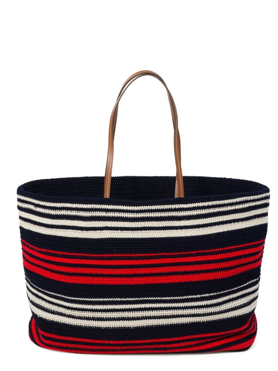 Affordable Miu Women bag Miu striped tote crochet-knit 0208