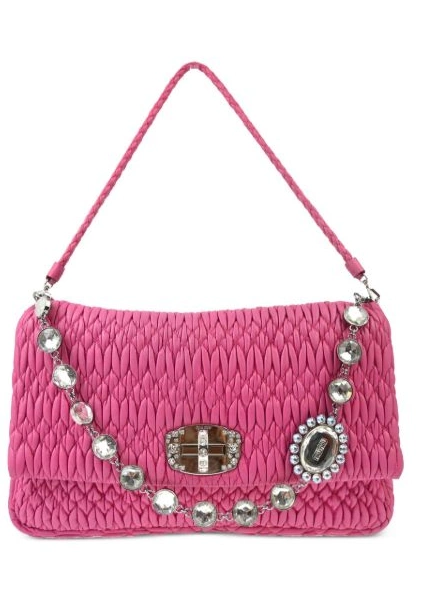 Affordable Iconic Crystal Miu Cloque handbag 2010s Women Miu 0209