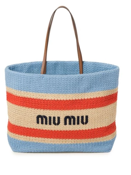 Rep woven Women tote Miu Miu bag striped 0209