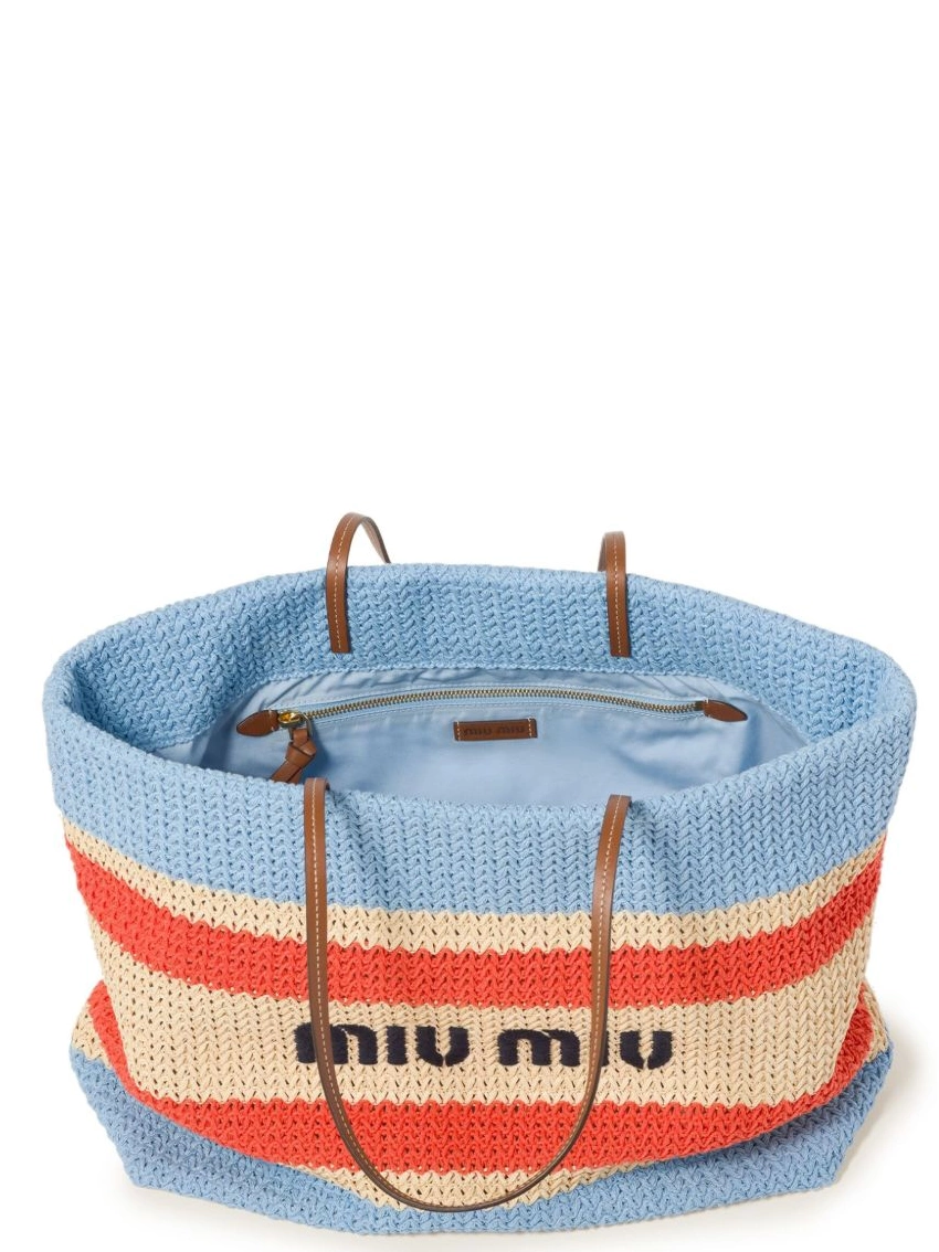 Rep woven Women tote Miu Miu bag striped 0209