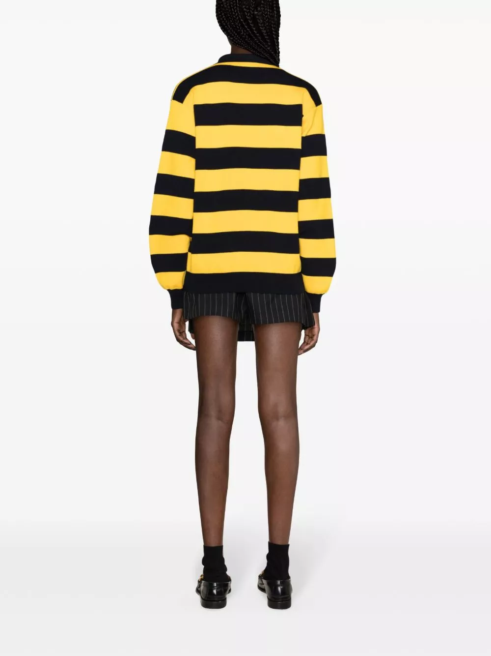 Rep Miu Miu loog-patch striped polo top Women 0204