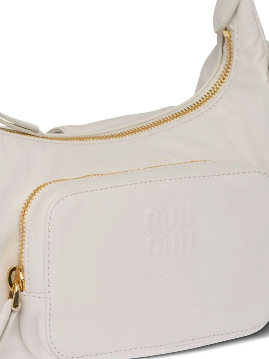 Affordable Miu bag shoulder leather Women logo-embossed Miu 0216