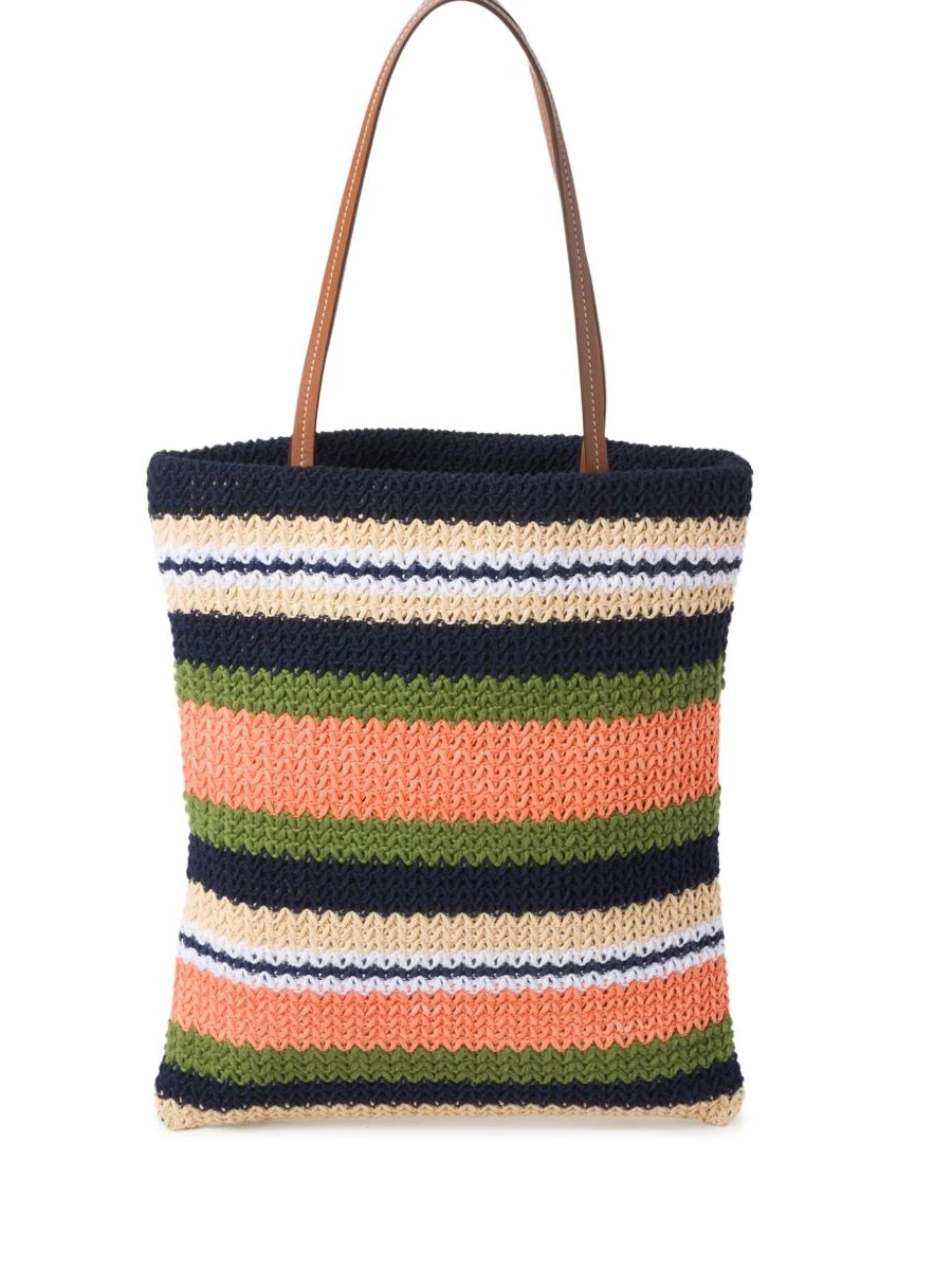 Affordable tote bag Women Miu striped crochet Miu 0222