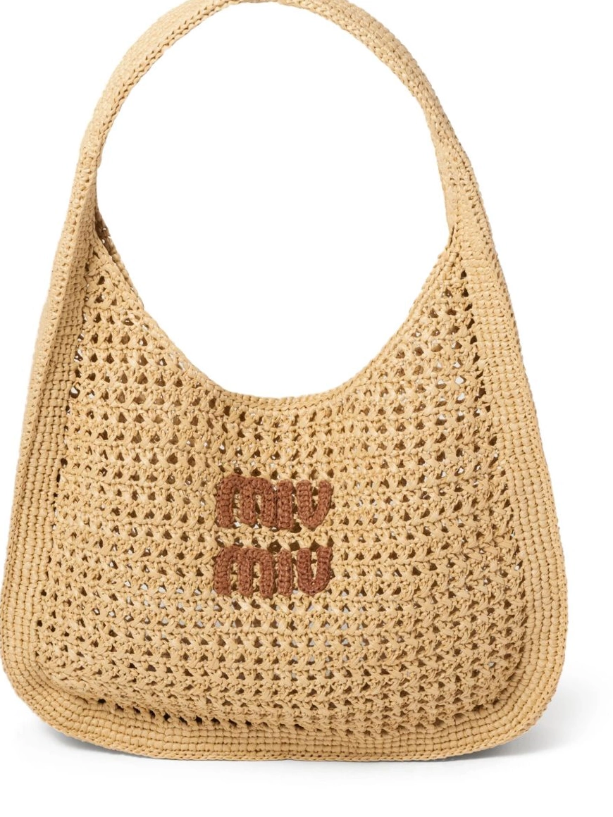 Cheap bag tote raffia Women logo-appliqued Miu Miu 0220