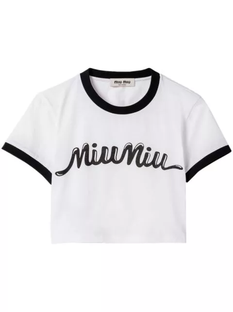 Affordable Miu Miu logo-print T-shirt Women 0204