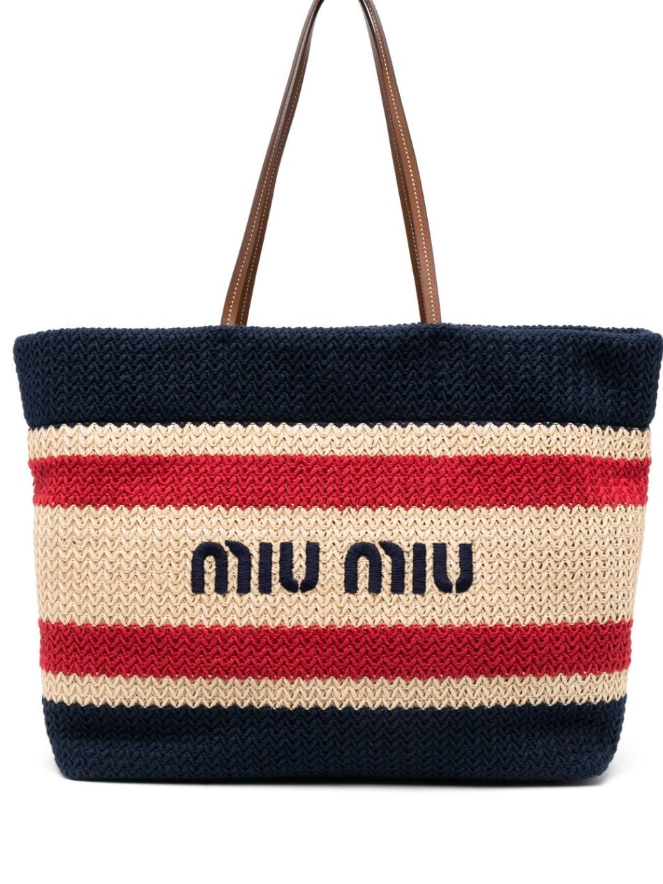 Fake Women logo-print tote Miu bag Miu 0218