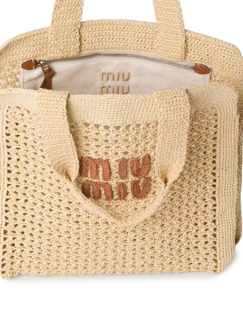 Cheap Miu Women raffia tote woven Miu bag 0216