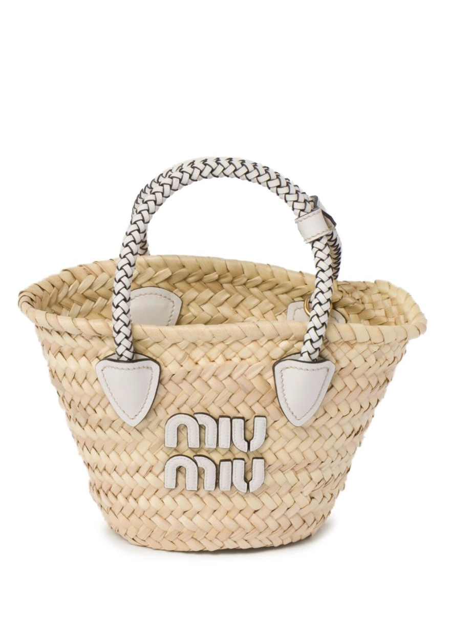 Cheap bag Miu raffia woven Miu Women tote basket 0212