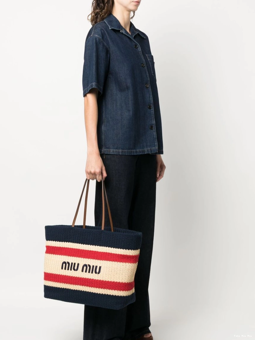 Fake Women logo-print tote Miu bag Miu 0218